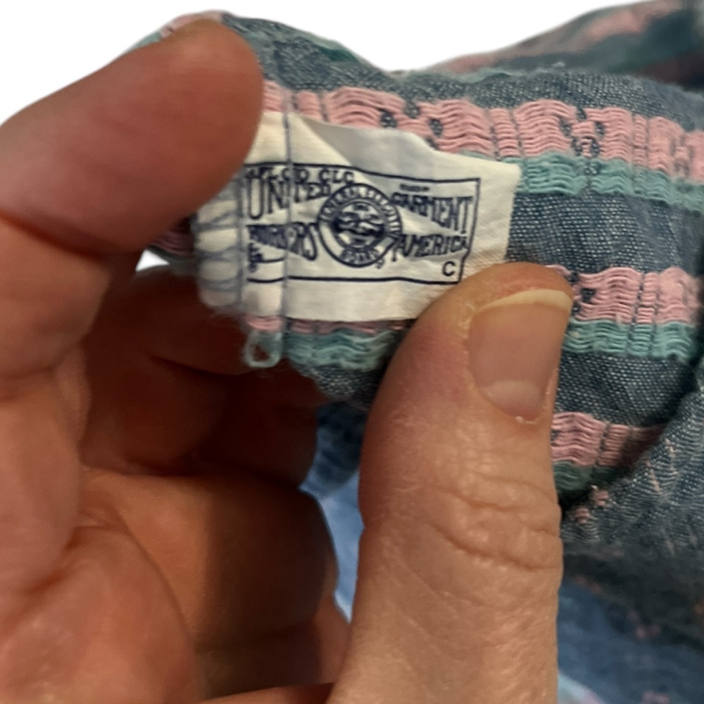 VINTAGE Oshkosh B'gosh Denim Ruffle Skirt and Matching Blouse Embroidered 18 Mos - Picture 13 of 13